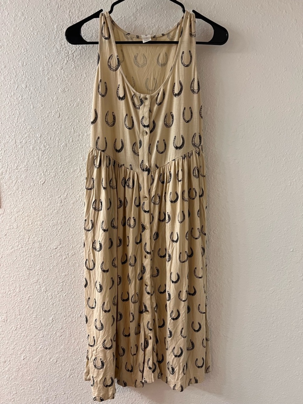 kate quinn Cream Midi Dress with Black Horseshoe Print